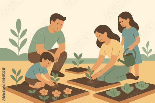 Bubbles minimal icon warm together family gardening vector green no letters illustration