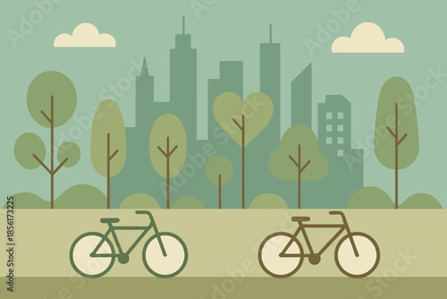Icon eco soft vector background chinese city illustration no green modern sky