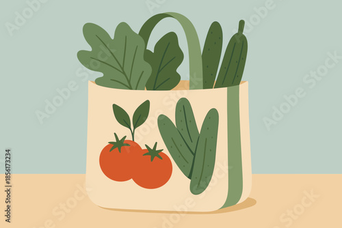 Green eco bag speech no brown blue sand tote vector icon friendly