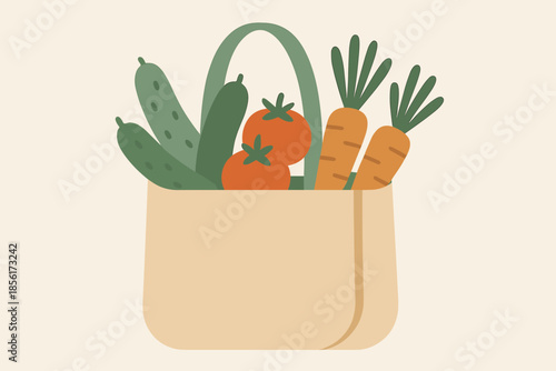 Bag shopping illustration eco tote vector blue icon minimalist green marks off