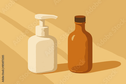 Still glass aispenser soft vector negative minimalist textured beige flat icon summer