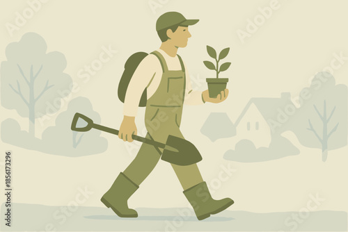 Green negative no color handmade white worker fog eco pale silhouettes icon