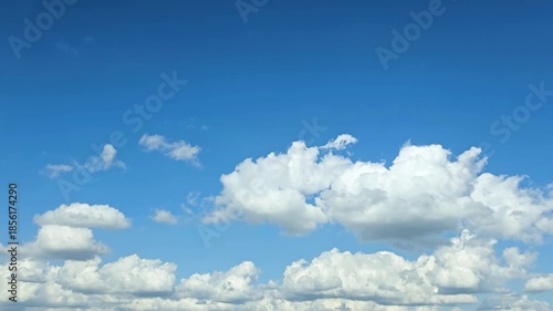 Timelapse, blue Sky clouds background atmosphere with summer sky mood for mockup and background use, bright serene peaceful tone
