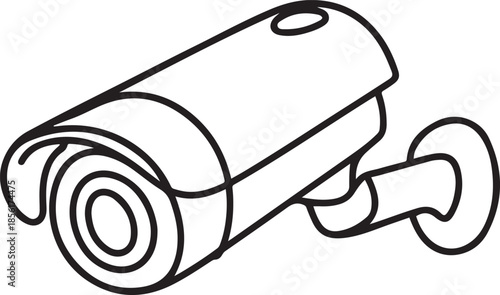 Single continuous line drawing of CCTV to monitor traffic movements and improve security systems. one line Art icon drawing