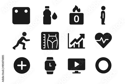 Tile icon vector controlled wearable icons consistent digital flat cue coaching fitness