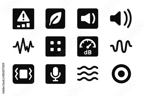 Cue icons no equal balanced minimal vector peak noise icon cells outlines