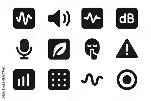 Squares vector block icon white icons tile consistent space wave noise monitoring