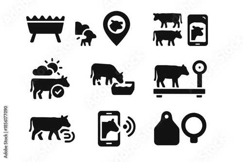 Farming tracker smart icon no mass reader rounded structure vector water