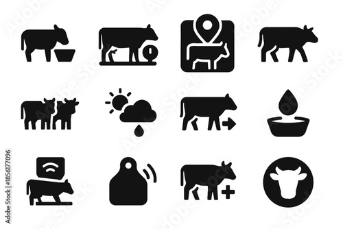 Cue smart farming no reader balanced icon geofence sterile icons space vector