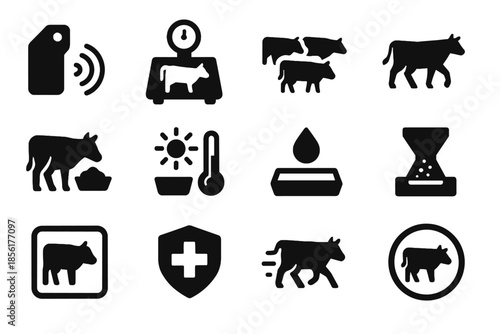 Icon climate reader tech controlled set cue water farm vector no perfect