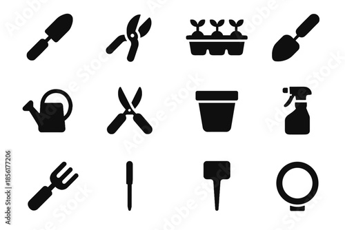 Alignment background pruning mini no icons urban icon white gardening vector rounded