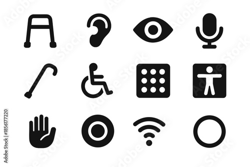Accessibility device disability support tech icon perfect vector visual icons no control
