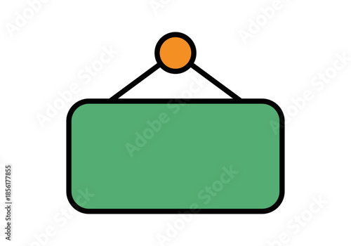 Cartel colgante de color verde vacío para mensajes personalizados en tiendas