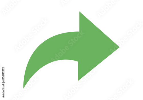 Flecha verde curva ascendente que representa el crecimiento