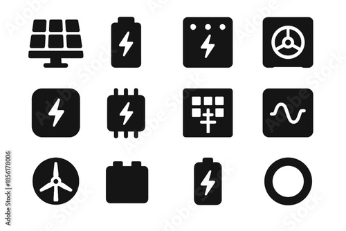 Black uniform textures icons consistently icon renewable block feed background vector reserve