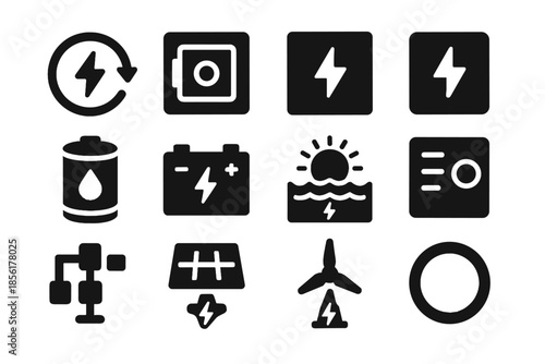 Rounding tile invisible block balanced minimal energy icon vector consistent background renewable