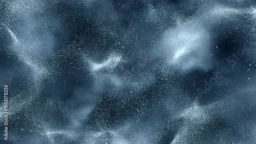 Small iridescent particles on a beautiful blue background