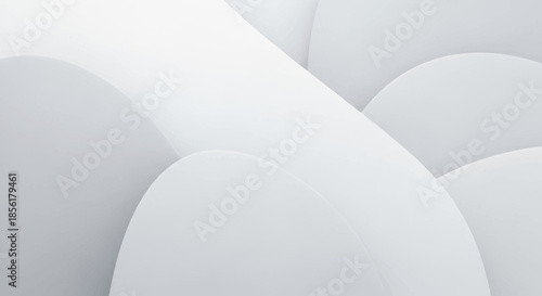 White abstract shapes and smooth curves.