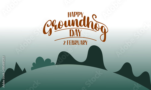 Happy groundhog day illustration