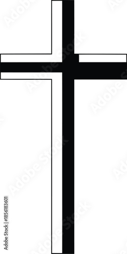 Simple black cross on white background