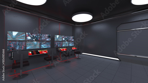 モニタリングルーム　3DCGレンダリング
