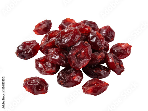 Loose dried cranberries isolated on transparent background