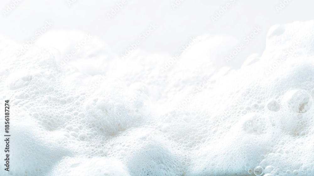 Obraz premium 白い石鹸の泡のテクスチャ背景 