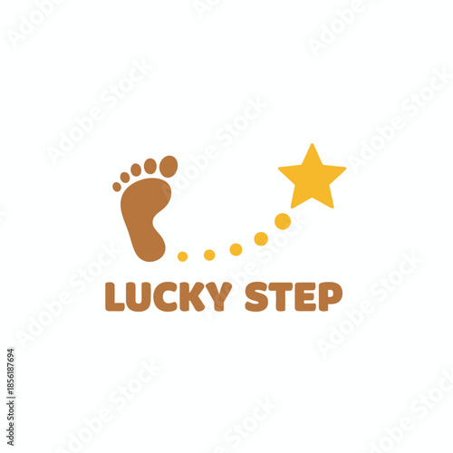 Playful Footprint and Star Path Logo