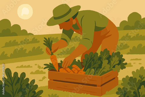 Icon negative palette vector paper soft carrots vegetables organic harvesting full farmer