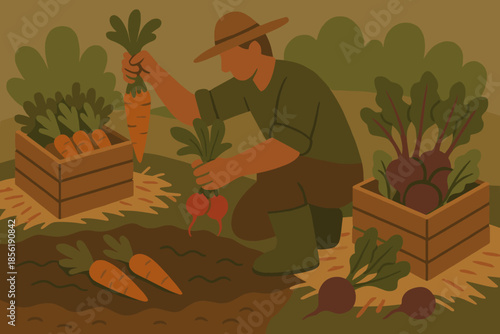 Beets texture style vector no harvesting root icon crates flat vegetables using