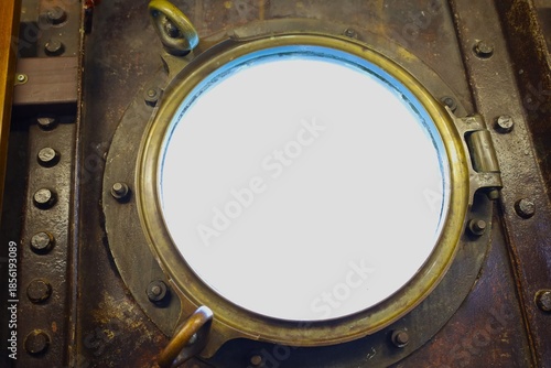 porthole on an old steamship