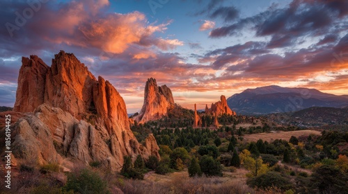Dawn Breaks Over the Garden of the Gods: Majestic Landscape of Colorado Springs, CO
