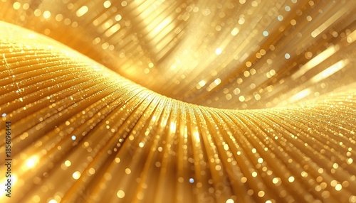 Abstract golden background with digital rays of light and futuristic blue star bursts creating a motion energy texture in a circular vector design for a high technology wallpaper backdrop