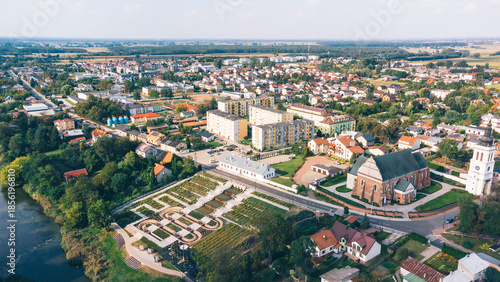 Quadro em tela Uniejow Town From Above. Lodz Voivodeship, Poland.