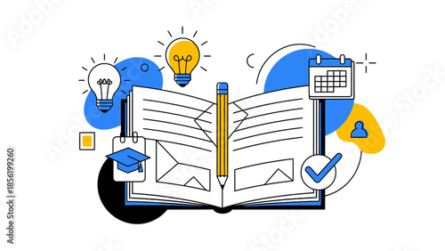 open book with bookmark