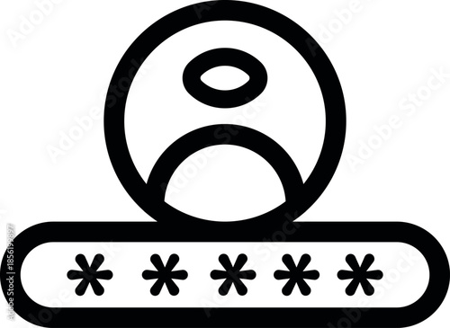 Secure profile icon representing protected account, user privacy, and safe identity management in a clean modern design