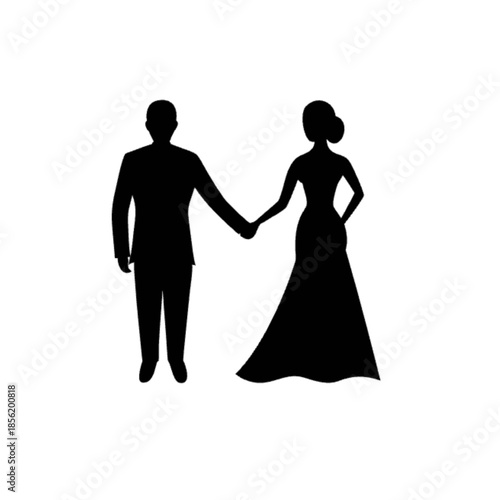 bride and groom silhouettes