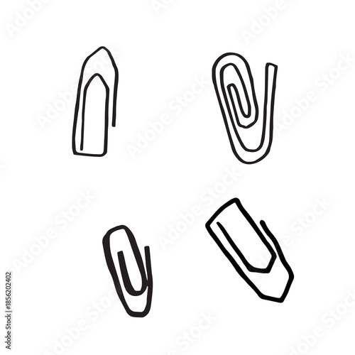 Hand drawn paper clip doodle.