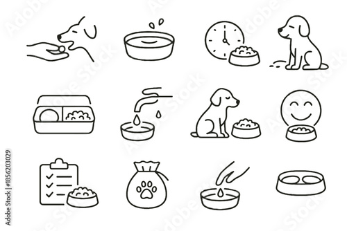Meals portable safe feeding icon meal icons pet water vector bowl clean