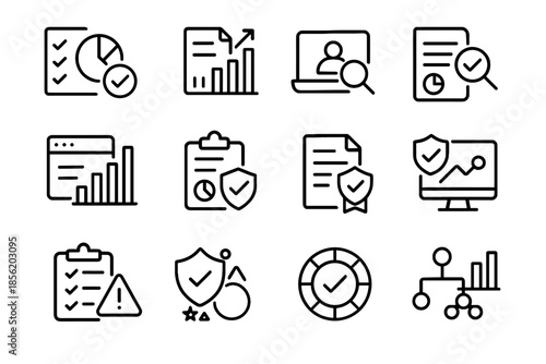 Icons vector consent metrics statistics assessment icon score usage policy management compliance