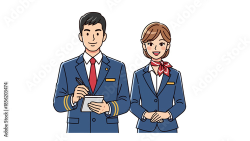 Professional couple in formal attire standing together in a workplace setting