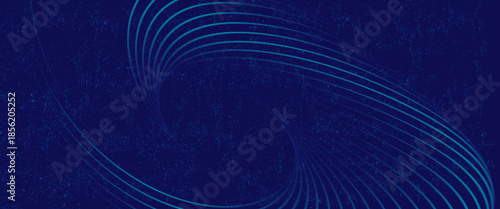 Abstract blue background with glowing curved lines. Shiny blue swirl curve lines design. Spiral lines. Geometric oval pattern. Futuristic technology concept