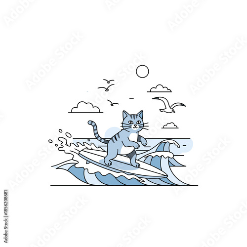 Vector illustration of a pirate ship and pirate character on an abstract background