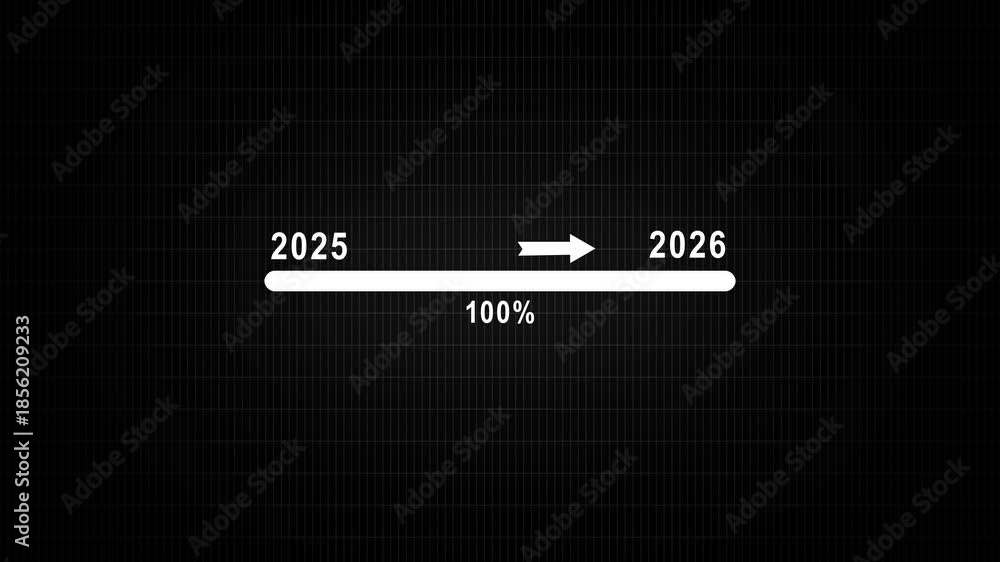 Loading bar from 2025 to 2026 new year transfer animation. New year ...