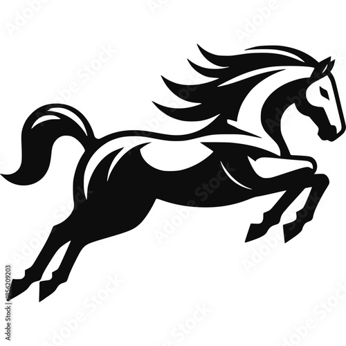 Horse Jumping Icon Vector