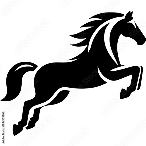 Horse Jumping Icon Vector