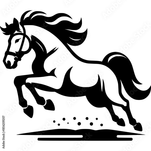 Horse Jumping Icon Vector