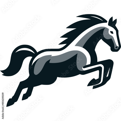 Horse Jumping Icon Vector