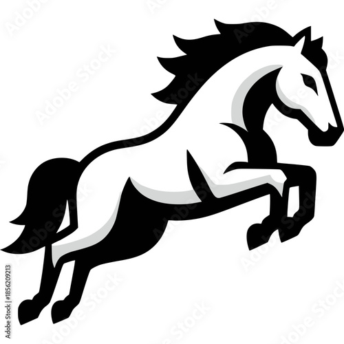 Horse Jumping Icon Vector