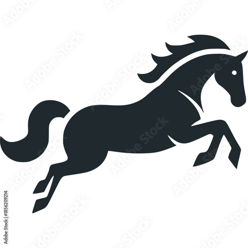 Horse Jumping Icon Vector